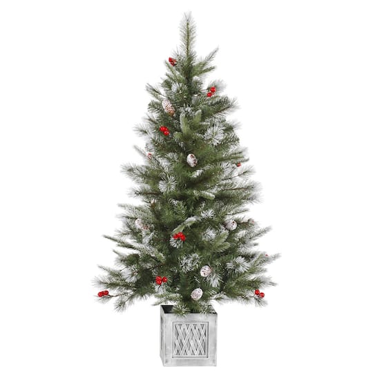 4 foot artificial christmas tree 6 foot ft frosted pine cone berry potted artificial christmas tree unlit 4 foot artificial christmas tree 6 foot ft frosted pine cone berry potted artificial christmas tree unlit